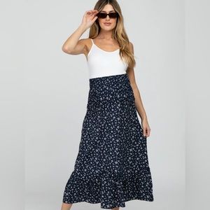 Smocked maternity skirt